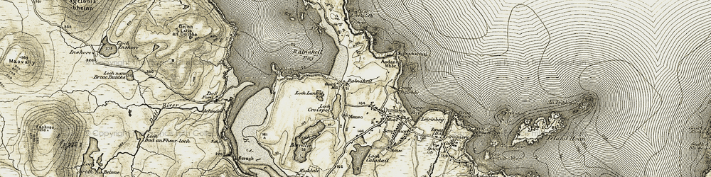 Old map of Aodann Mhòr in 1910
