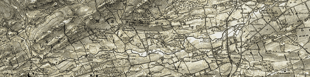 Old map of Balrownie in 1907-1908