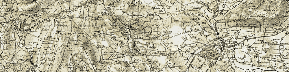 Old map of Auchnarie in 1909-1910