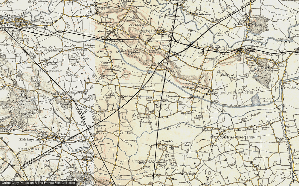 Old Map of Historic Map covering Balne Moor in 1903