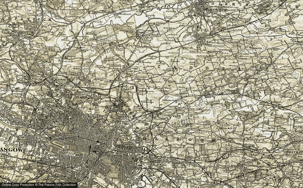 Old Map of Historic Map covering Auchinleck in 1904-1905