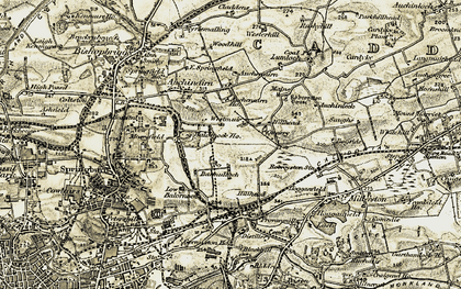 Old map of Auchinleck in 1904-1905