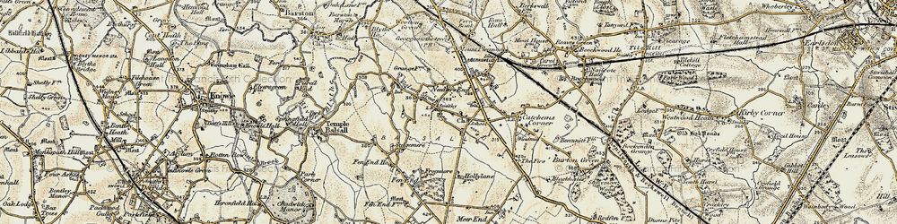 Old map of Balsall in 1901-1902