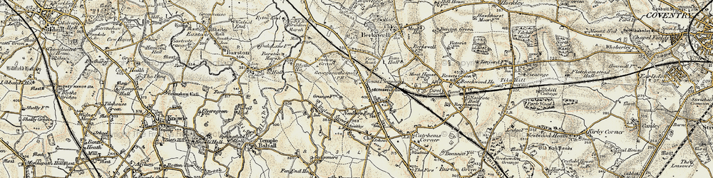 Old map of Balsall Common in 1901-1902
