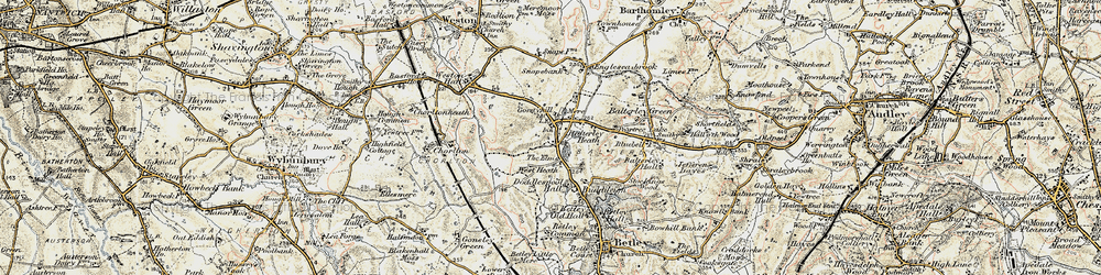 Old map of Balterley Heath in 1902