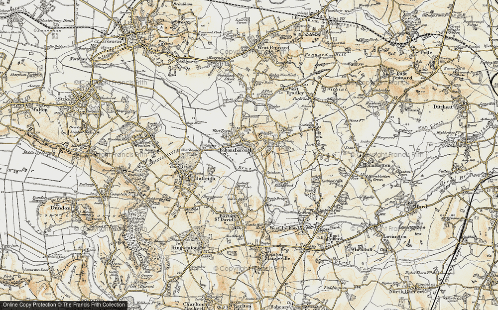 Old Map of Baltonsborough, 1899 in 1899