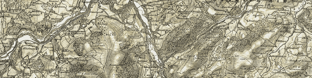 Old map of Buchromb in 1908-1910