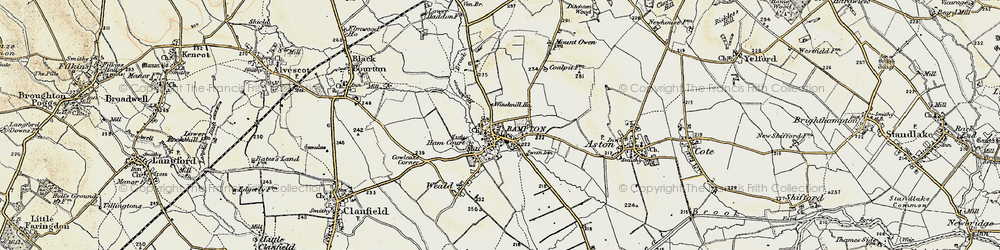 Old map of Bampton in 1897-1899