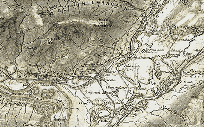 Old map of Allt Sheargain in 1906-1908