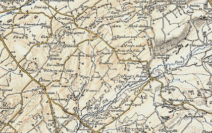 Old map of Aber Lledle in 1901