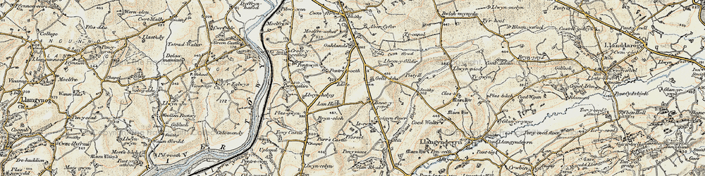 Old map of Bancycapel in 1901