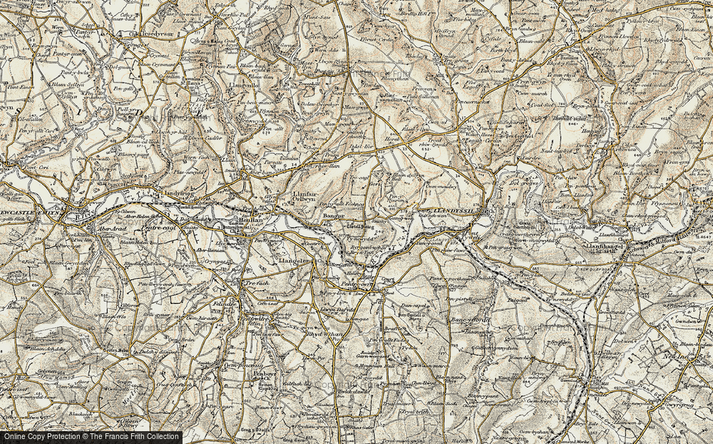 Old Map of Historic Map covering Aberhoffnant in 1901