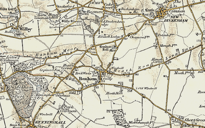 Old map of Banham in 1901