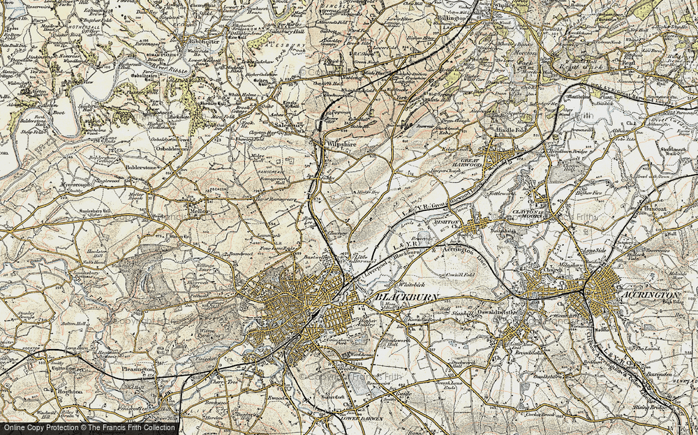 Old Map of Bank Hey, 1903 in 1903