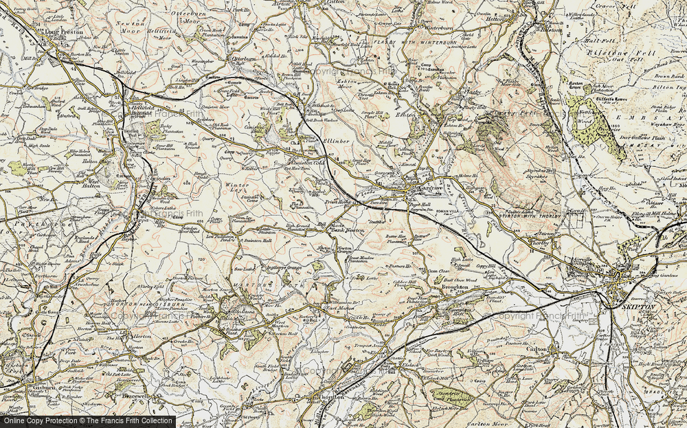 Old Map of Bank Newton, 1903-1904 in 1903-1904