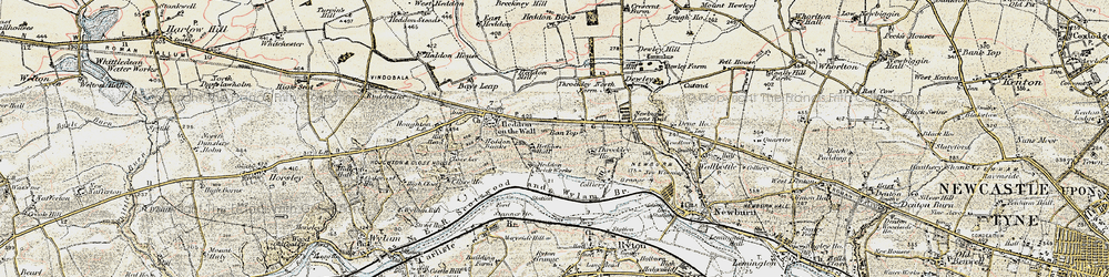 Old map of Bank Top in 1901-1903