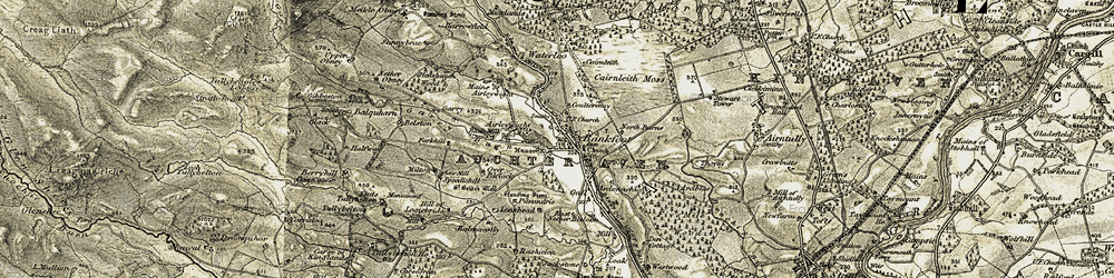 Old map of Bankfoot in 1907-1908
