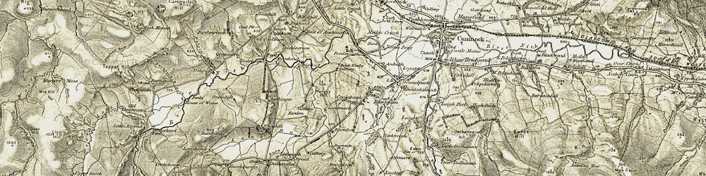 Old map of Woodend in 1904-1905