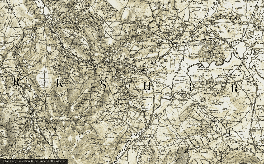 Old Map of Historic Map covering Bonnington Mains in 1904-1905