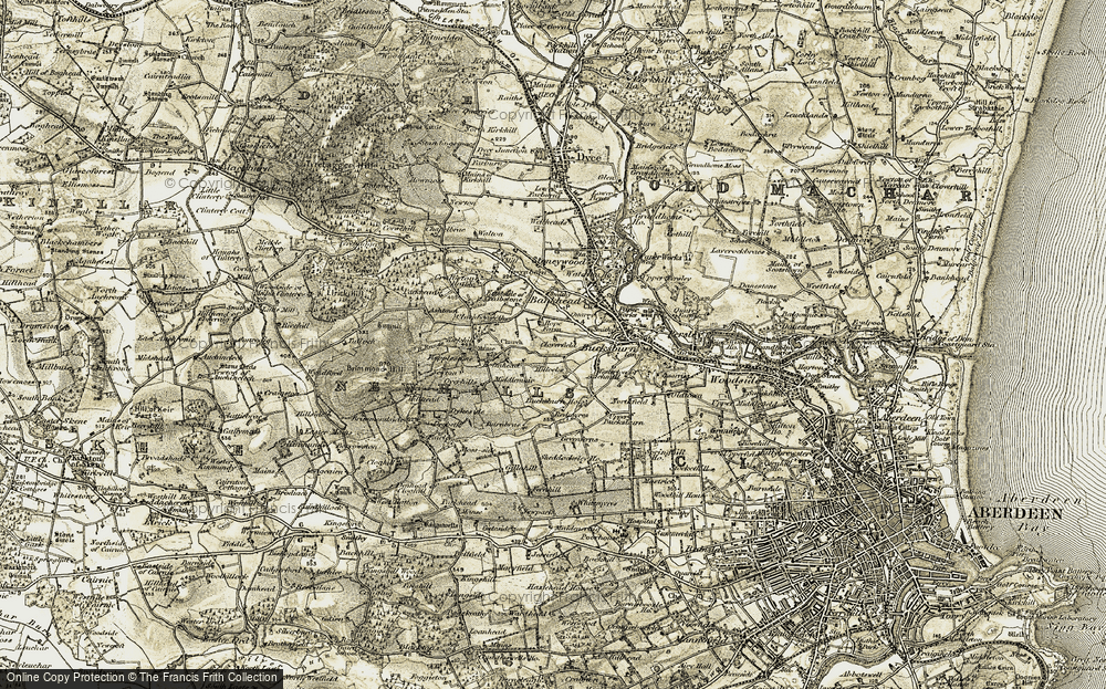 Old Map of Bankhead, 1909 in 1909