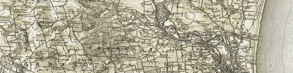 Old map of Bankhead in 1909