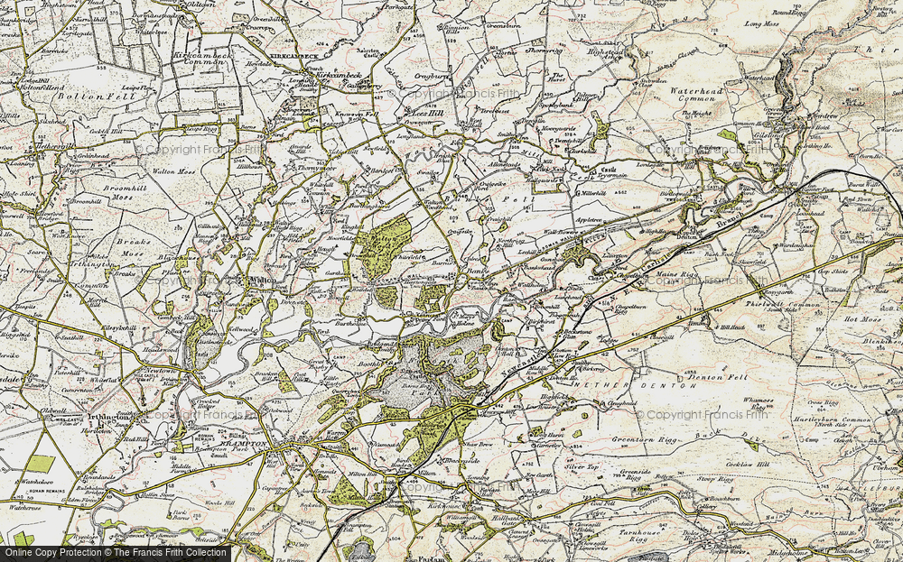 Old Map of Historic Map covering Allensteads in 1901-1904