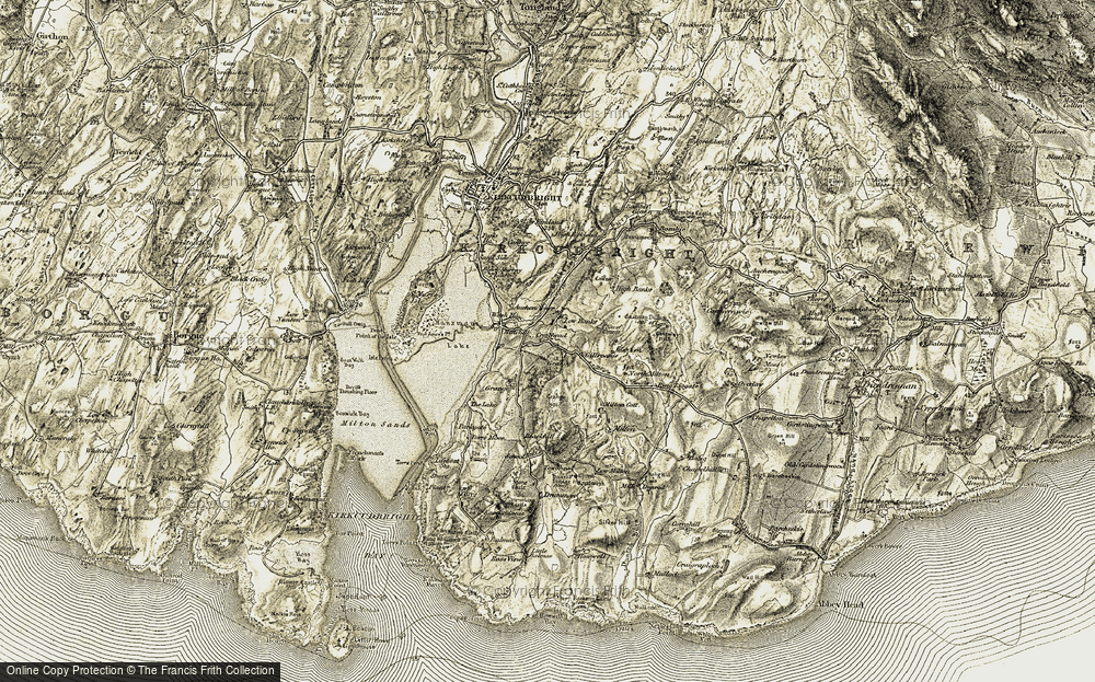 Old Map of Historic Map covering Buckland Burn in 1905