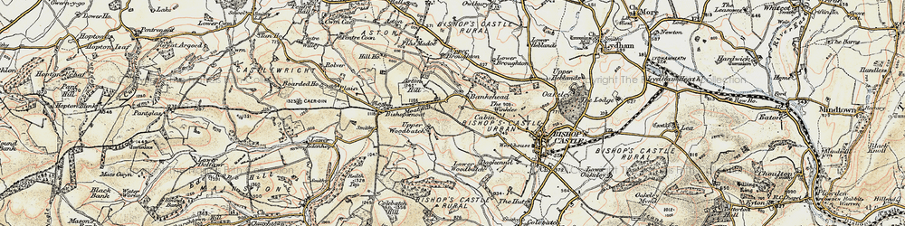 Old map of Bishop's Moat in 1902-1903