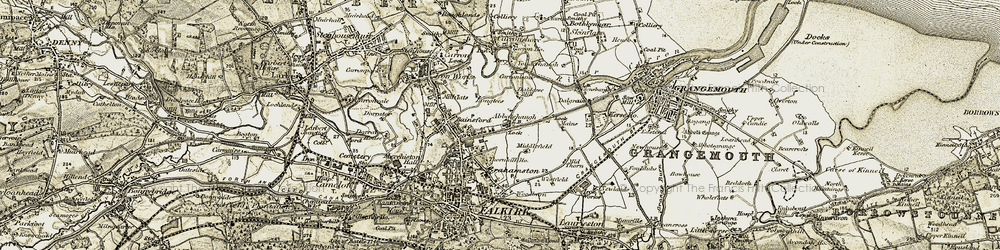 Old map of Bankside in 1904-1906