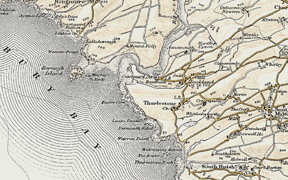 Old map of Bantham in 1899-1900