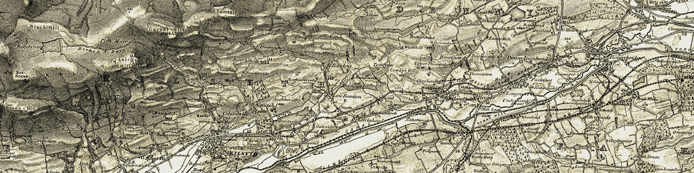 Old map of Auchinvalley in 1904-1907