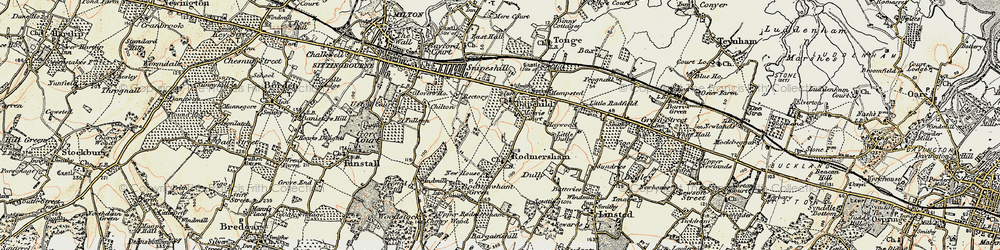 Old map of Bapchild in 1897-1898