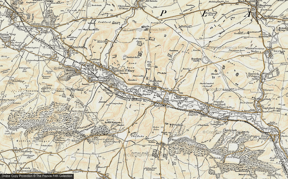 Old Map of Bapton, 1897-1899 in 1897-1899