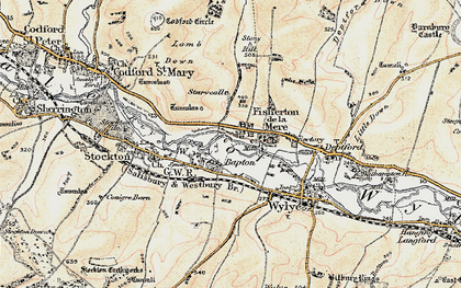 Old map of Bapton in 1897-1899