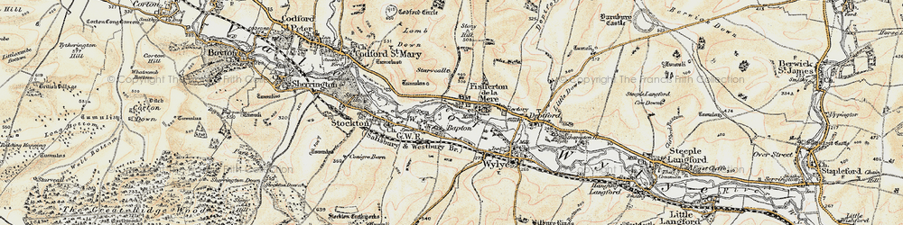 Old map of Bapton in 1897-1899