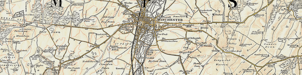 Old map of Bar End in 1897-1900