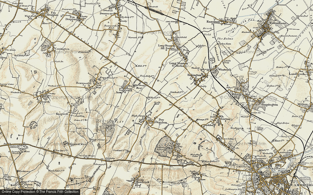 Old Map of Bar Hill, 1899-1901 in 1899-1901