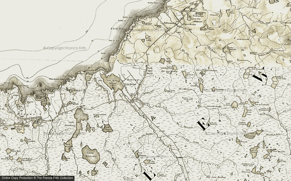Old Map of Historic Map covering Allt Thallagro in 1911