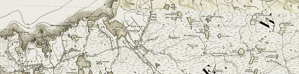 Old map of Abhainn Thoraigh in 1911