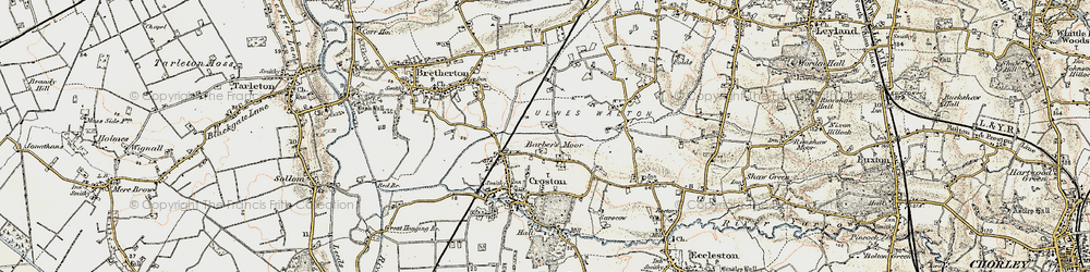 Old map of Wymott Brook in 1903