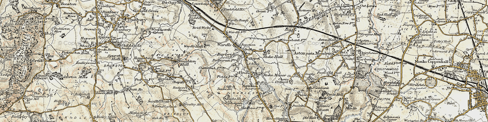 Old map of Barbridge in 1902-1903