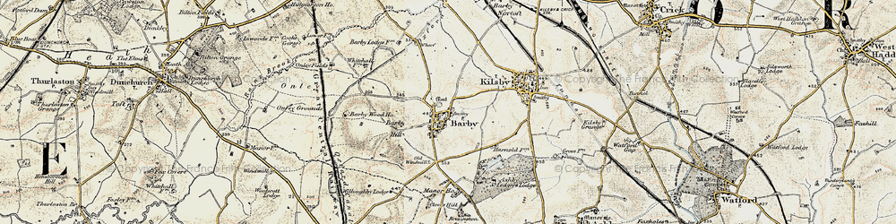 Old map of Barby in 1901