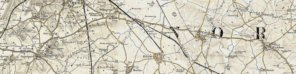 Old map of Barby Nortoft in 1901