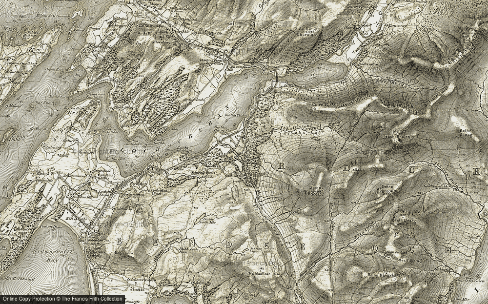 Old Map of Historic Map covering Achinreir in 1906-1908