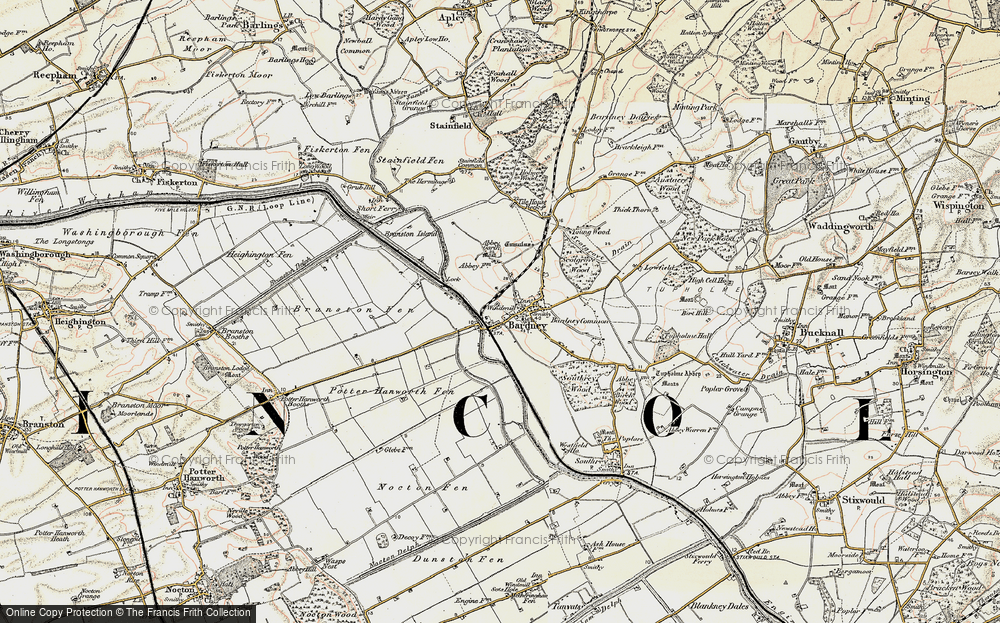 Old Map of Historic Map covering Bardney Common in 1902-1903