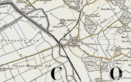 Old map of Bardney in 1902-1903