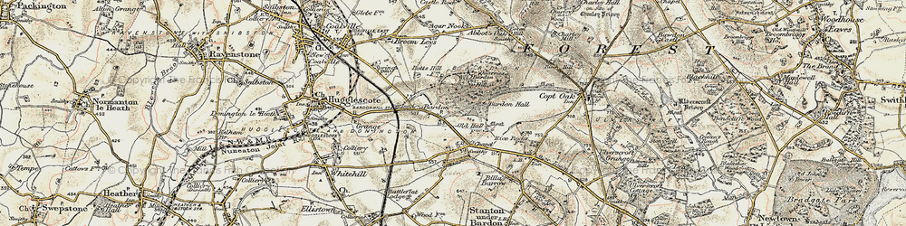 Old map of Bardon in 1902-1903