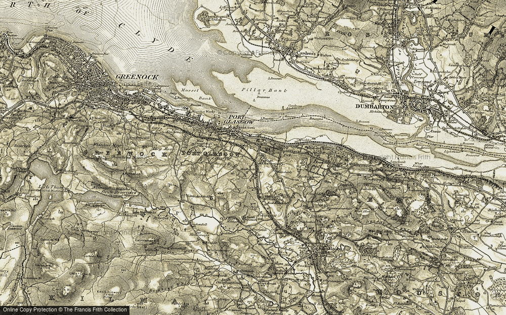 Old Map of Bardrainney, 1905-1906 in 1905-1906