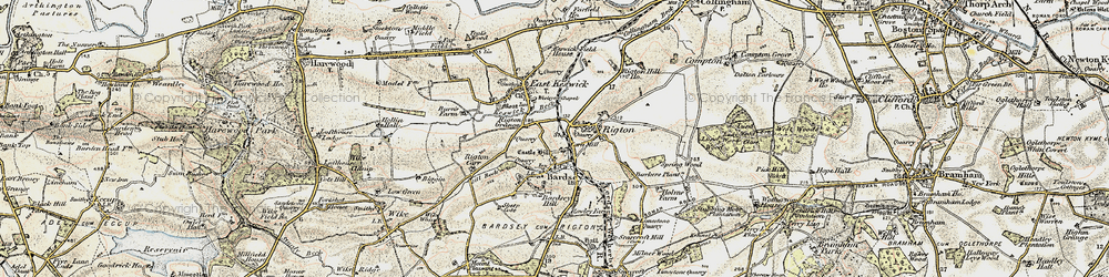 Old map of Barker's Plantn in 1903-1904