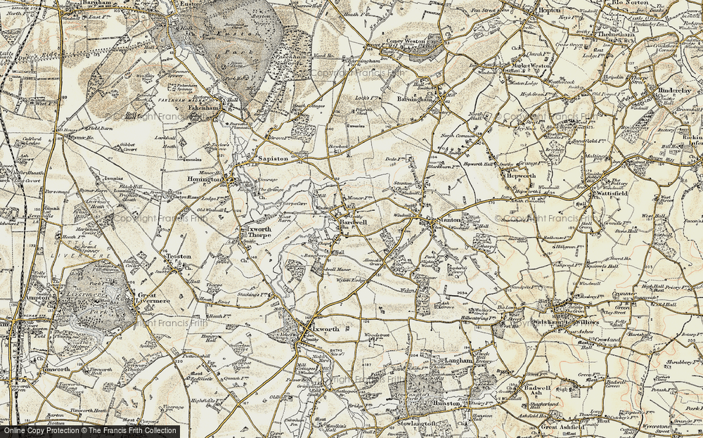 Old Map of Historic Map covering Bangrove Wood in 1901